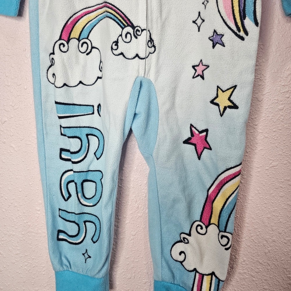 Kids My Little Pony Rainbow Dash Fleece Pajamas Sleepsuit Costume Size 4 - Picture 3 of 8